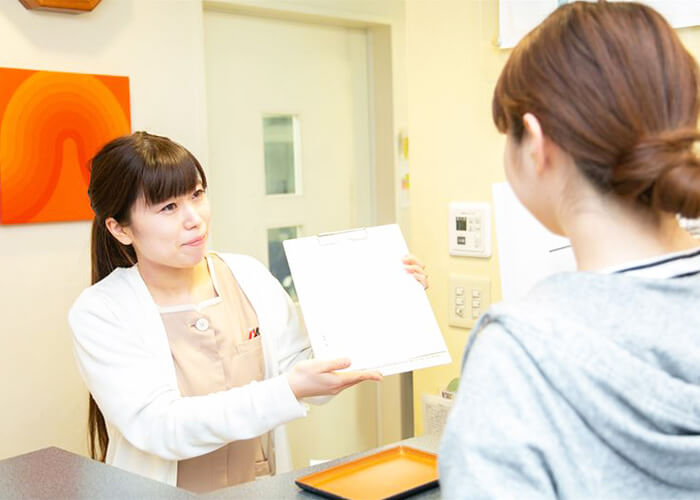 ?問診表のご記入と歯科衛生士による問診